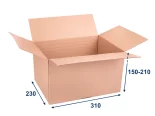 Výškově nastavitelná krabice, samosvorné dno 310x230x150-210 3VVL