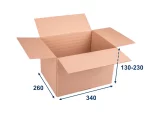 Výškově nastavitelná krabice, samosvorné dno 340x260x130-230 3VVL