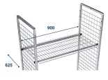 Závěsná police drátěná pro KT-3 rozměr 900x625x1630