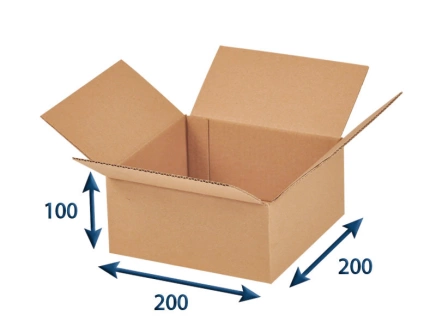 Kartonová krabice 200x200x100 3VVL klopová