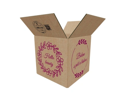 Kartonová krabice 200x200x200 3VVL klopová, digitální tisk