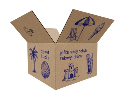 Kartonová krabice 300x300x200 3VVL klopová, digitální tisk