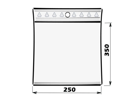 Sáček rychlouzavírací PE 250x350/0,05 s dírkou pro zavěšení
