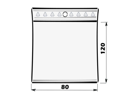 Sáček rychlouzavírací PE 80x120/0,05 s dírkou pro zavěšení