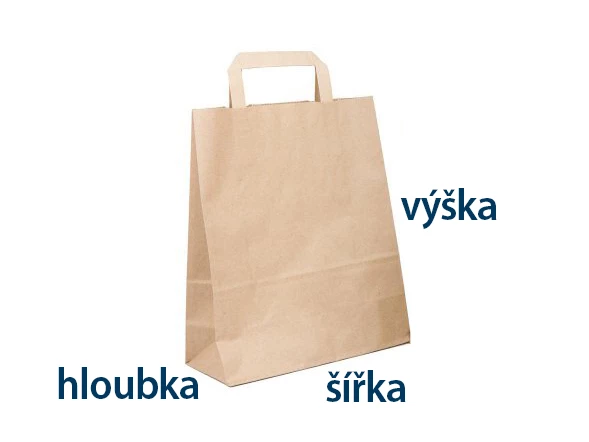 Papírové tašky s plochým uchem hnědé - 004