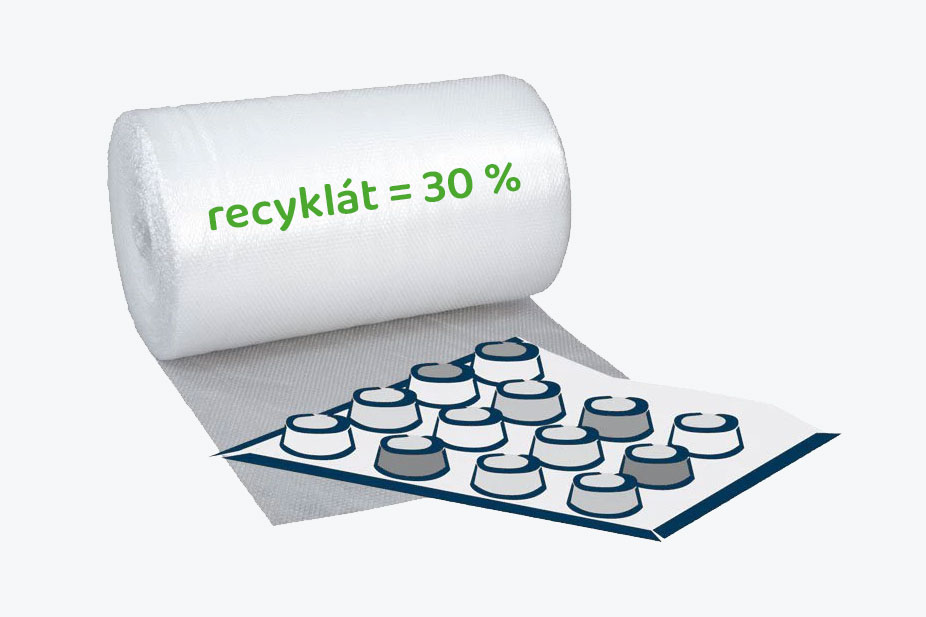 bublinková fólie s podílem recyklátu