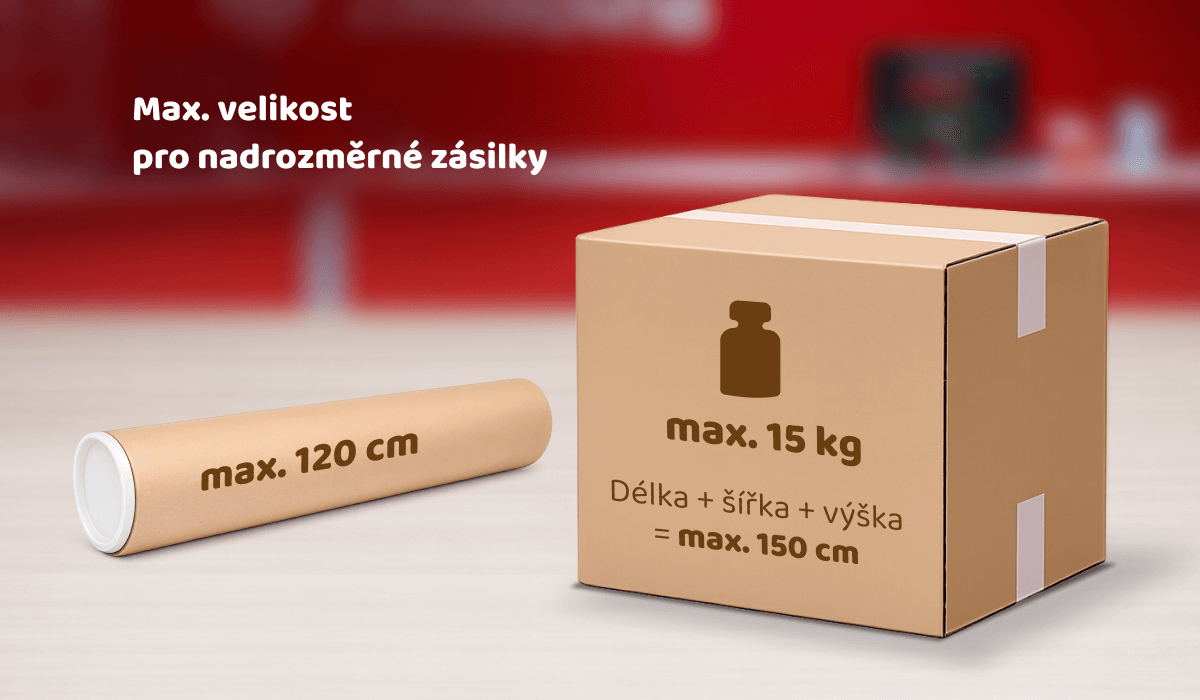 maximální velikost nadrozměrné zásilky zásilkovny