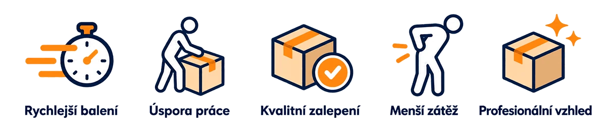 výhody použití lepiček krabic