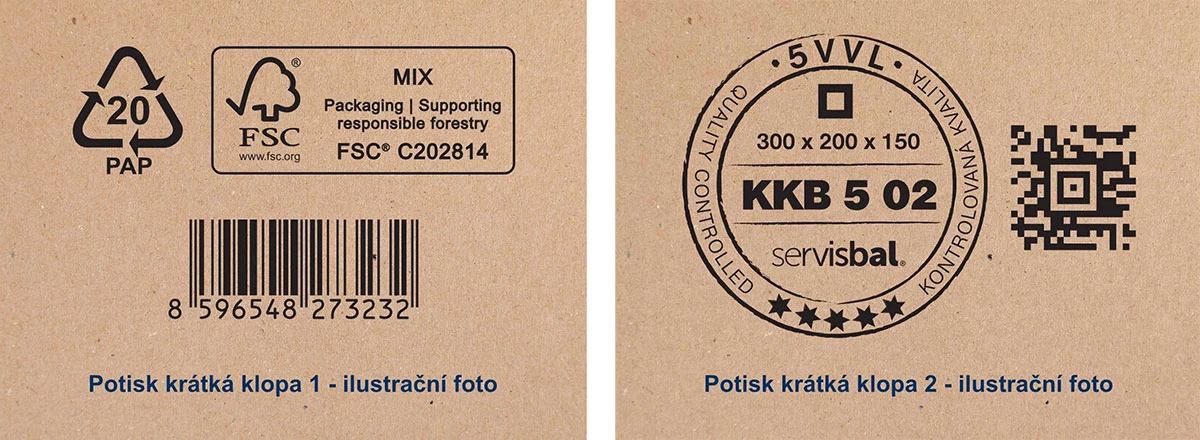 potisk klop pětivrstvých krabic